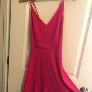 Lulus Hot pink fit and flare dress